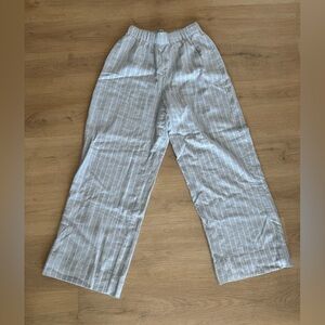 Abercrombie & Fitch Women’s Linen Light blue Striped Pants